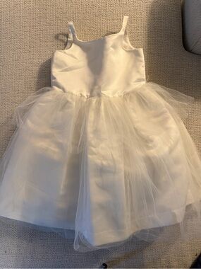 Us Angels White Tulle Spaghetti-Strap Party Dress